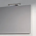 Composición de baño con 1 cajón blanco, espejo y balda Marquina HPL - Velaria Viadurini