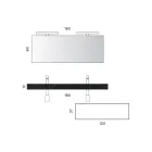 Composición de baño con 1 cajón blanco, espejo y balda Marquina HPL - Velaria Viadurini