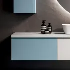Composición de Baño con 2 Bases con 1 Cajón cada una y Espejo - Titan Viadurini