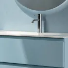 Composición de baño con 2 cajones, 1 compartimento abierto y espejo - Titan Viadurini