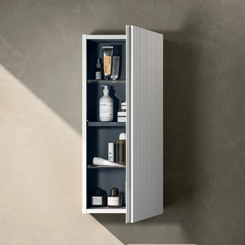 Composición de baño con 2 cajones, 2 compartimentos abiertos y lavabo - Elios Viadurini