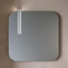 Composición de baño con 2 cajones de roble, lavabo de cerámica y espejo - Titan Viadurini