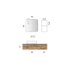 Composición de baño con 2 cajones de roble, lavabo de cerámica y espejo - Titan Viadurini