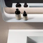 Composición de baño con 2 cajones, lavabo blanco, espejo y mueble de pared - Elios Viadurini