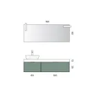 Composición de baño con 2 cajones, lavabo de cerámica Calacatta y espejo - Orione Viadurini