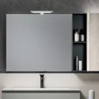 Composición de baño con 2 cajones, mueble de pared, columna y espejo - Titan Viadurini