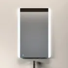 Composición de baño con 3 cajones gris paloma mate, espejo y lavabo - Velaria Viadurini