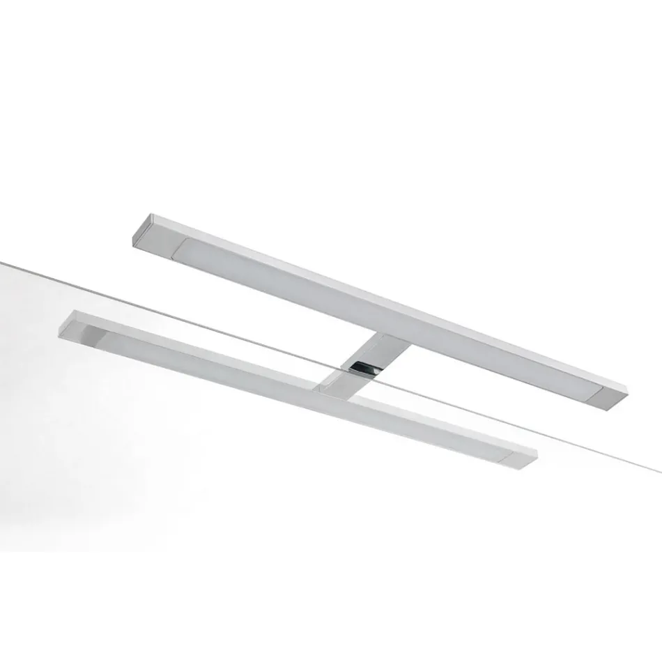 Composición de baño con 4 cajones, lavabo, espejo y estantes abiertos - Elios Viadurini