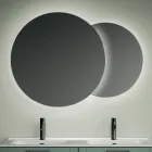 Composición de baño con 4 cajones verde salvia, espejo y lavabo - Magnolia Viadurini