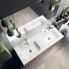 Composición de Baño con Base Roble Miel, Lavabo y Espejo Made in Italy - Kilos Viadurini