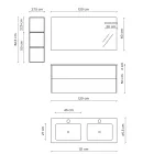 Composición de Baño con Base Roble Miel, Lavabo y Espejo Made in Italy - Kilos Viadurini