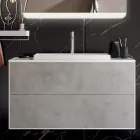 Composición de Baño con Base, Espejo y Lavabo de Resina Made in Italy - Kilos Viadurini