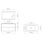 Composición de Baño con Base, Espejo y Lavabo de Resina Made in Italy - Kilos Viadurini