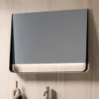 Composición de baño con cajones, lavabo y espejo LED - Orione Viadurini