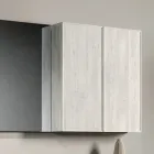 Composición de baño con cajones, lavabo, espejo y mueble de pared - Orione Viadurini