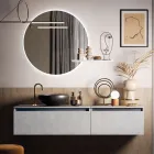 Composición de Baño con Lavabo, Base Suspendida y Espejo Made in Italy - Dream Viadurini