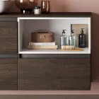 Composición de Baño con Lavabo de Cerámica y Espejo Made in Italy - Dream Viadurini