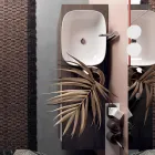 Composición de Baño con Lavabo de Cerámica y Espejo Made in Italy - Dream Viadurini