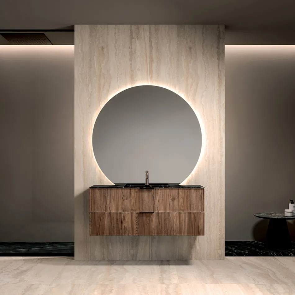 Composición de baño con lavabo Noir Desir Gres - Orione Viadurini