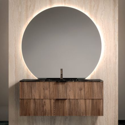 Composición de baño con lavabo Noir Desir Gres - Orione Viadurini