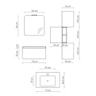 Composición de Baño con Lavabo de Resina Base Anti-Rasguños Made in Italy - Dream Viadurini