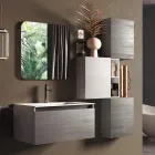 Composición de Baño con Lavabo de Resina Base Anti-Rasguños Made in Italy - Dream Viadurini