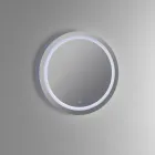 Composición de baño con lavabo de resina y espejo Made in Italy - Palom Viadurini