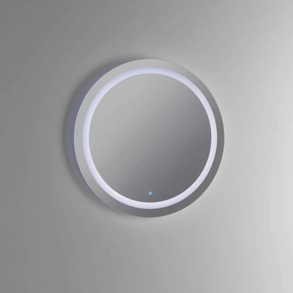 Composición de baño con lavabo de resina y espejo Made in Italy - Palom Viadurini