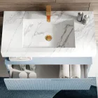 Composición de baño con encimera de HPL Calacatta Made in Italy - Talassa Viadurini