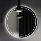 Composición de baño con espejo, base y lavabo de resina Made in Italy - Kilos Viadurini