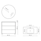 Composición de baño con espejo, base y lavabo de resina Made in Italy - Kilos Viadurini