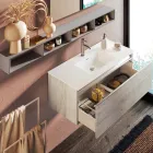 Composición de Baño con Espejo y Lámpara Base Anti-Rasguños Made in Italy - Dream Viadurini