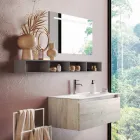 Composición de Baño con Espejo y Lámpara Base Anti-Rasguños Made in Italy - Dream Viadurini