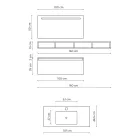 Composición de Baño con Espejo y Lámpara Base Anti-Rasguños Made in Italy - Dream Viadurini