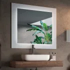 Composición de baño con espejo y lavabo de cerámica Made in Italy - Palom Viadurini