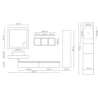 Composición de baño con espejo y lavabo de cerámica Made in Italy - Palom Viadurini