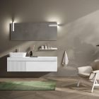 Composición de baño con espejo y estante Made in Italy - Erebo Viadurini