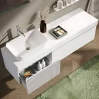 Composición de baño con espejo y estante Made in Italy - Erebo Viadurini
