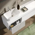 Composición de baño con espejo y estante Made in Italy - Erebo Viadurini