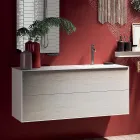 Composición de Baño con Espejo Giratorio 180°, Base y Lavabo Made in Italy - Kilos Viadurini
