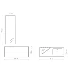 Composición de Baño con Espejo Giratorio 180°, Base y Lavabo Made in Italy - Kilos Viadurini