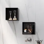 Composición de Baño con Espejo, Lavabo de Resina y Base Made in Italy - Palom Viadurini