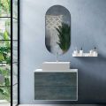 Composición de Baño con Espejo Oval, Base y Lavabo Made in Italy - Kilos