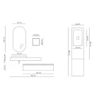 Composición de baño con espejo ovalado, lavabo y base Made in Italy - Palom Viadurini