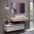 Composición de baño con espejo moldeado y lavabo Made in Italy - Palom