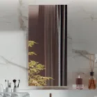 Composición de baño doble con espejo rectangular y lavabo Made in Italy - Palom Viadurini