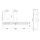 Composición de baño doble con espejo rectangular y lavabo Made in Italy - Palom Viadurini