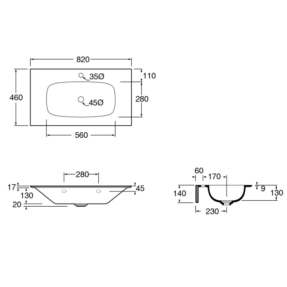 Composición de Baño Lavabo en Cerámica y Espejo Made in Italy - Chantal Viadurini