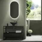 Lavabo de composición de baño en cerámica y espejo Made in Italy - Hoscar Viadurini