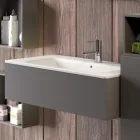 Composición de baño suspendida en fenix gris humo made in Italy, Nápoles Viadurini